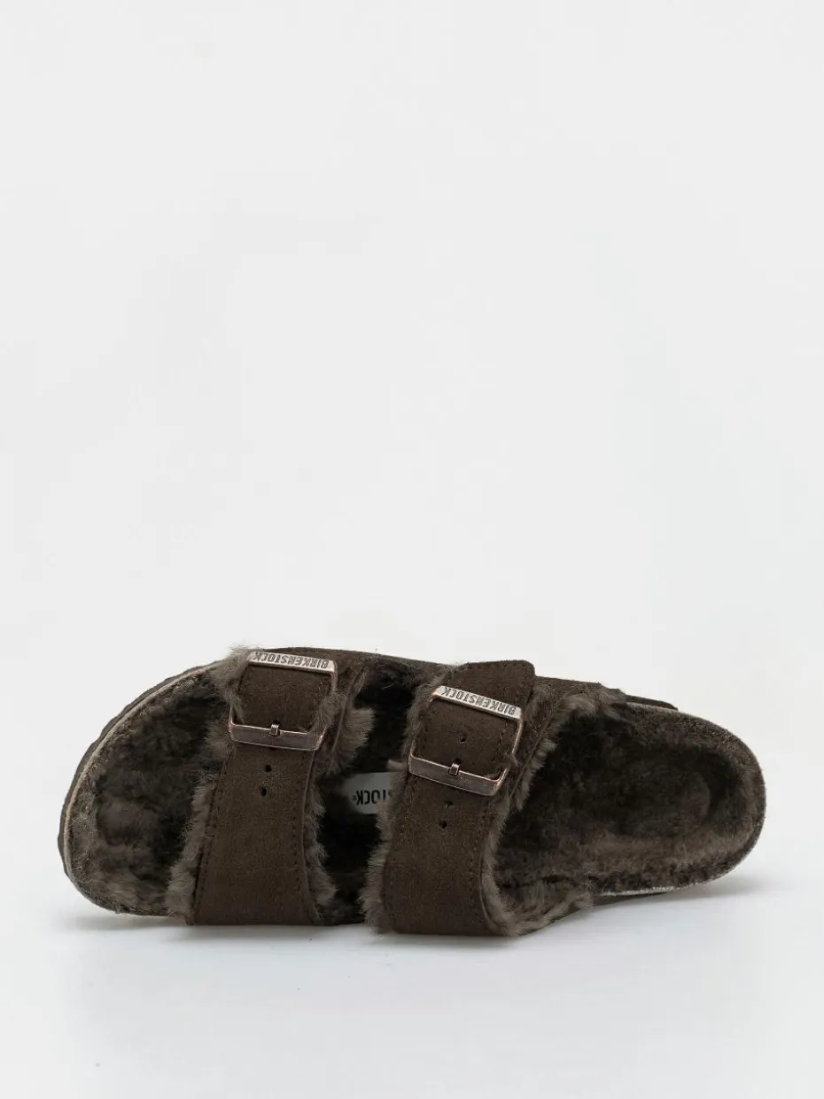 Birkenstock Arizona Shearling Suede Leather Fur Narrow Wmn Flip Flops