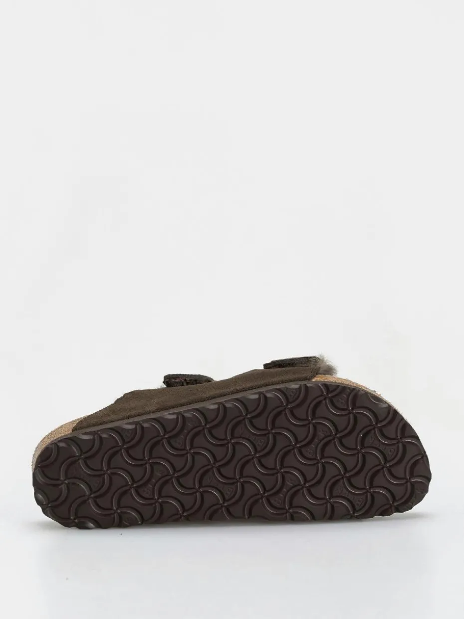 Birkenstock Arizona Shearling Suede Leather Fur Narrow Wmn Flip Flops