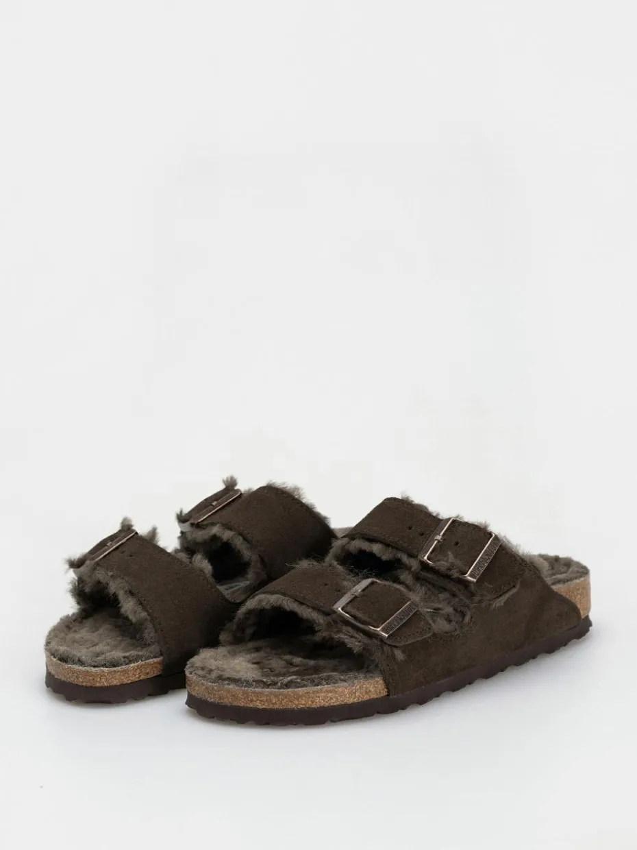 Birkenstock Arizona Shearling Suede Leather Fur Narrow Wmn Flip Flops