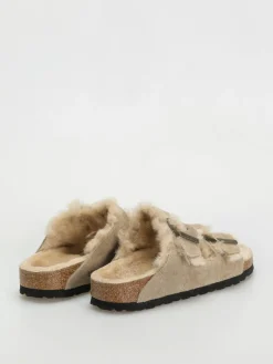 Birkenstock Arizona Shearling Suede Leather Fur Narrow Flip flops Wmn
