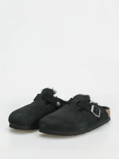 Birkenstock Boston VL Fell Suede Leather Fur Narrow Wmn Flip Flops