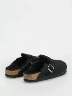 Birkenstock Boston VL Fell Suede Leather Fur Narrow Wmn Flip Flops