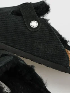 Birkenstock Boston VL Fell Suede Leather Fur Narrow Wmn Flip Flops