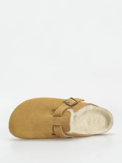 Birkenstock Boston VL Fell Suede Leather Fur Narrow Wmn Flip Flops