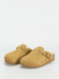 Birkenstock Boston VL Fell Suede Leather Fur Narrow Wmn Flip Flops