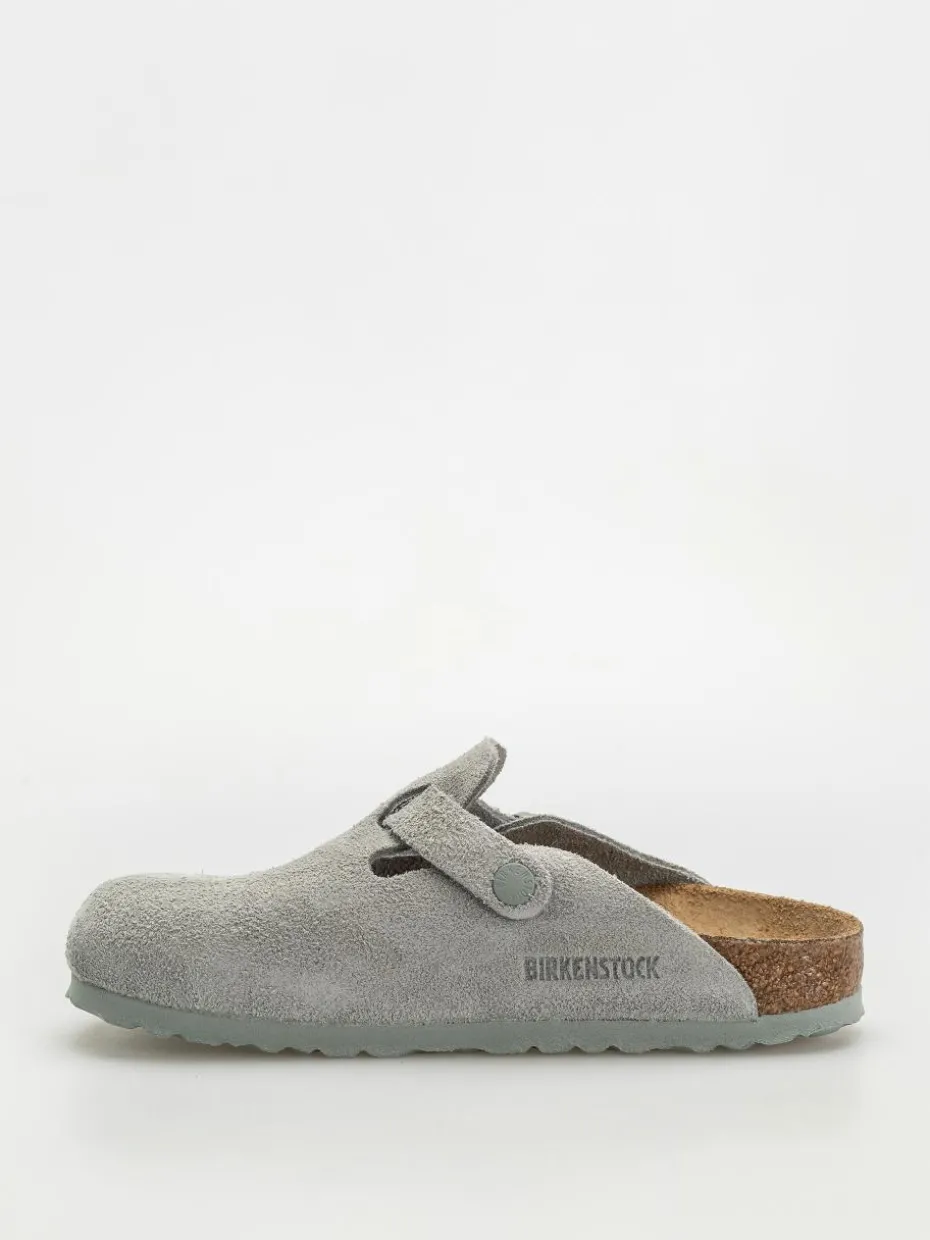 Birkenstock Flip Flops Boston Suede Leather Narrow Wmn