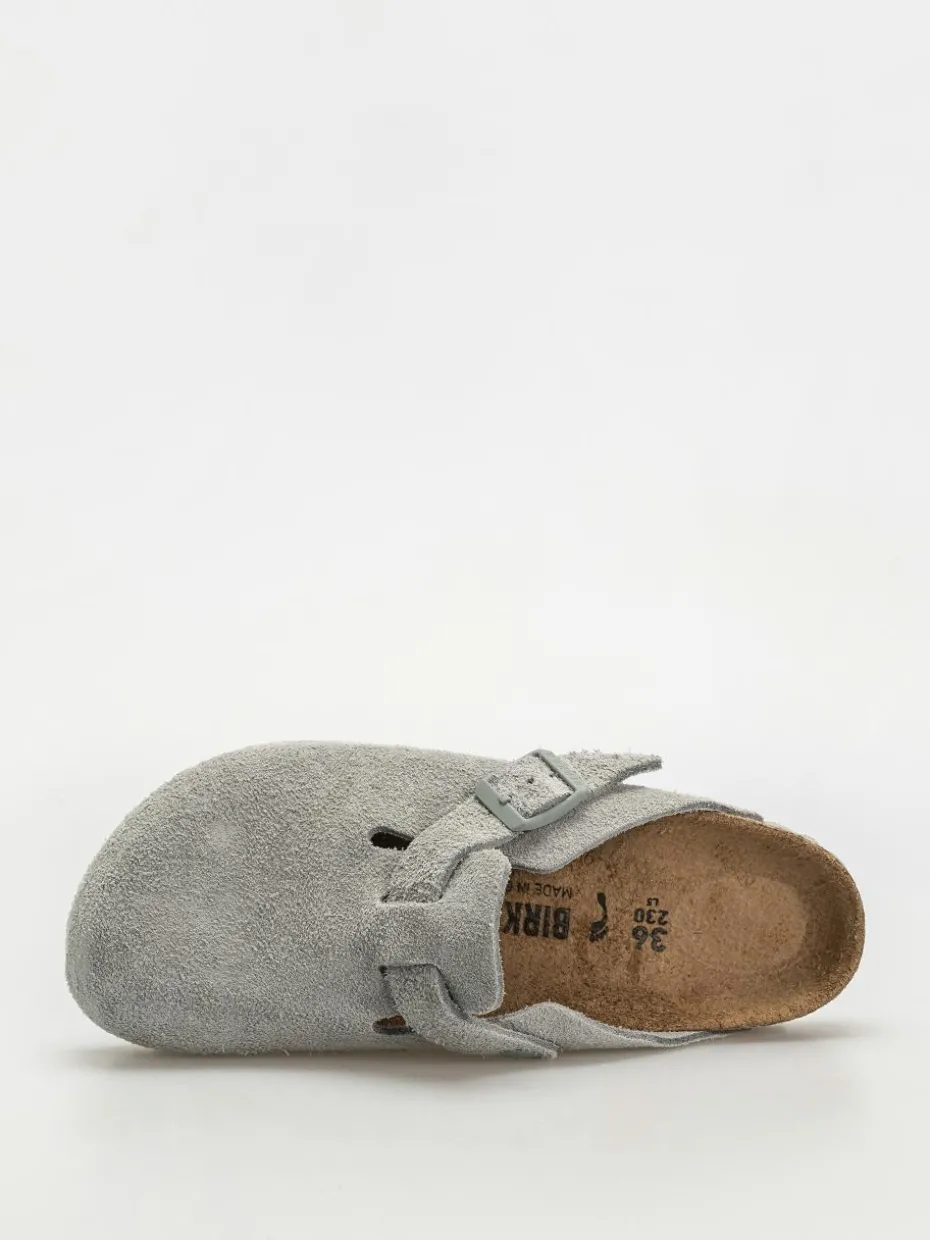 Birkenstock Flip Flops Boston Suede Leather Narrow Wmn