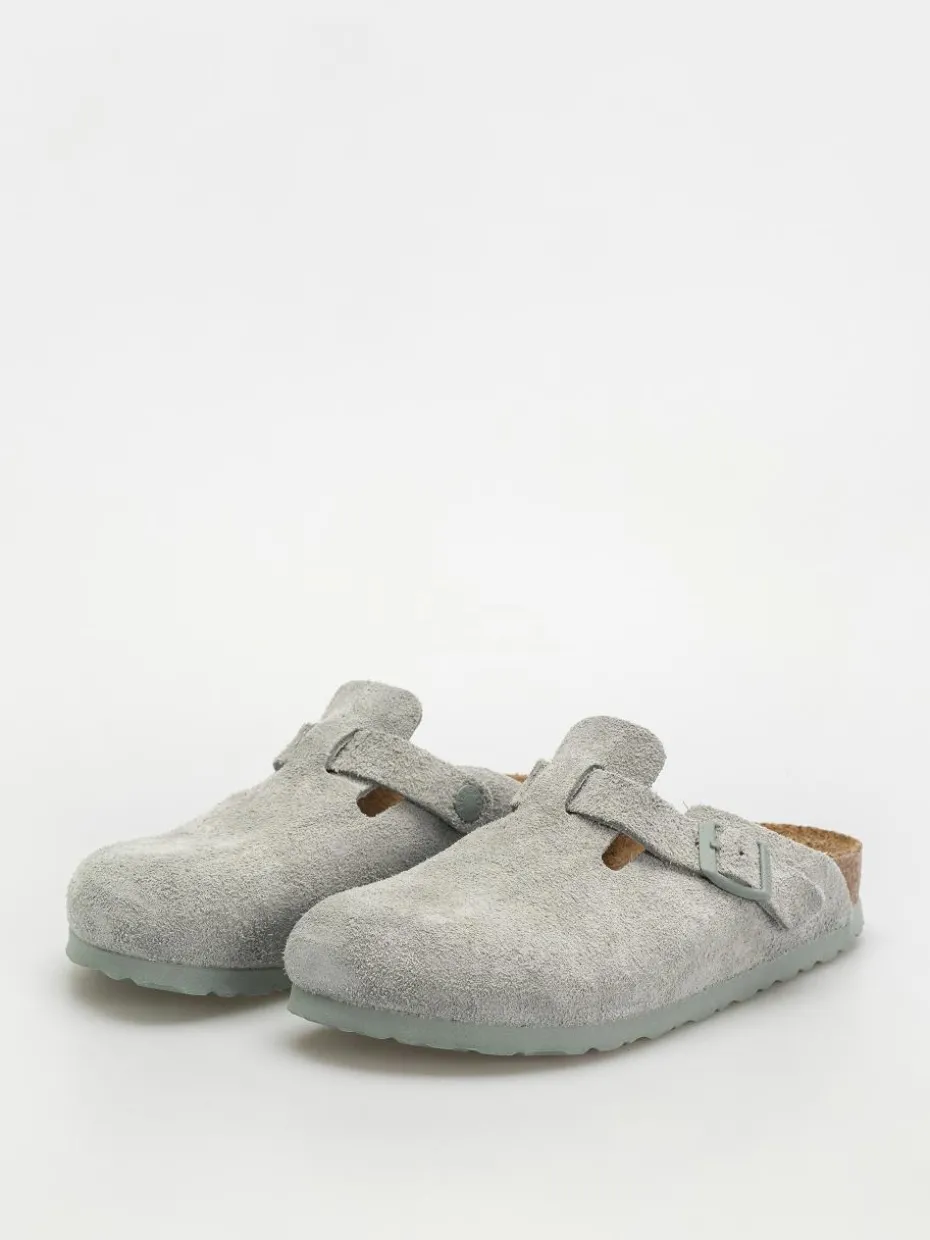 Birkenstock Flip Flops Boston Suede Leather Narrow Wmn