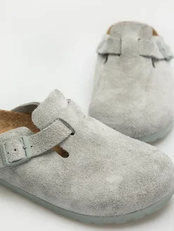 Birkenstock Flip Flops Boston Suede Leather Narrow Wmn