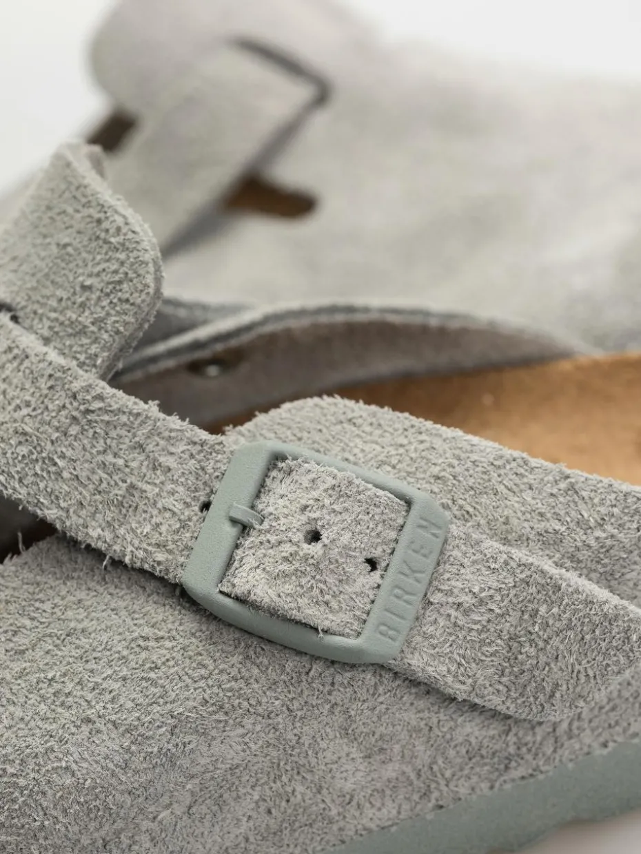 Birkenstock Flip Flops Boston Suede Leather Narrow Wmn