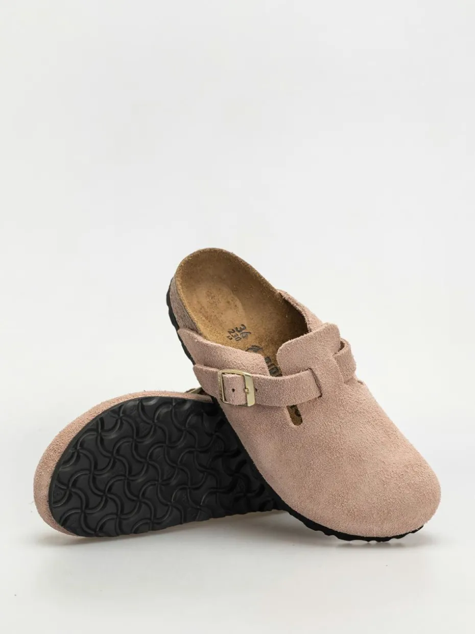 Birkenstock Flip Flops Boston Suede Leather Narrow Wmn