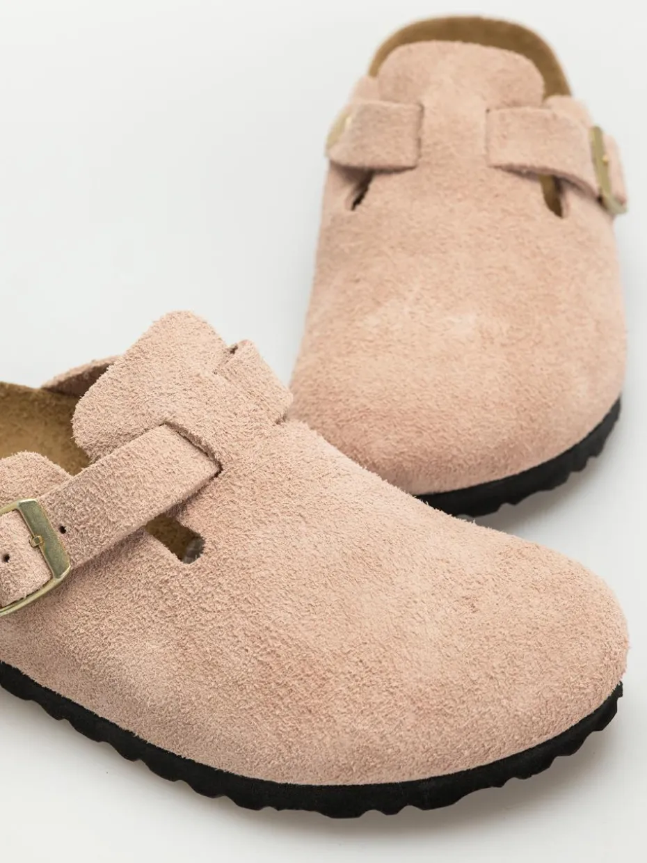 Birkenstock Flip Flops Boston Suede Leather Narrow Wmn