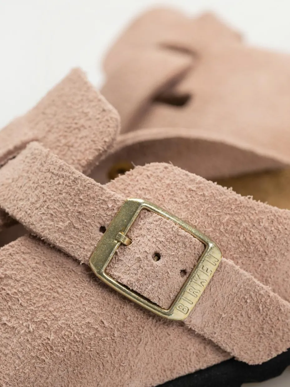 Birkenstock Flip Flops Boston Suede Leather Narrow Wmn