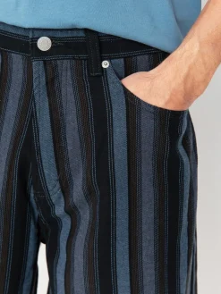 OBEY Shorts Baja Stripe Baggy Denim