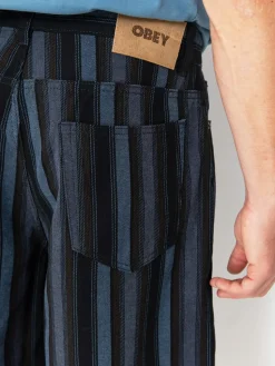 OBEY Shorts Baja Stripe Baggy Denim