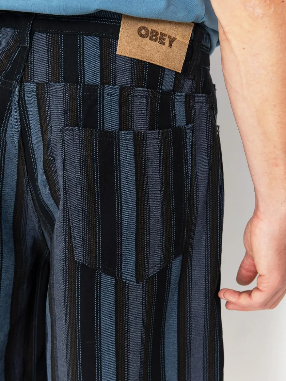 OBEY Shorts Baja Stripe Baggy Denim