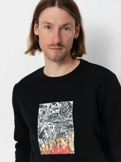 Poetic Collective Burning Skull Sweatshirt