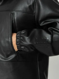 Wasted Paris Kingdom Faux Leather Windbreaker Jacke